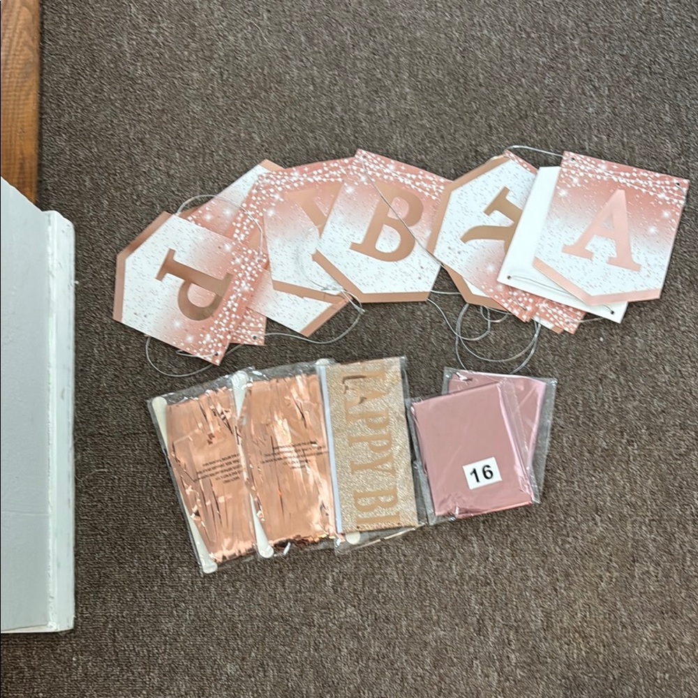 Rose Gold Party Banner Set